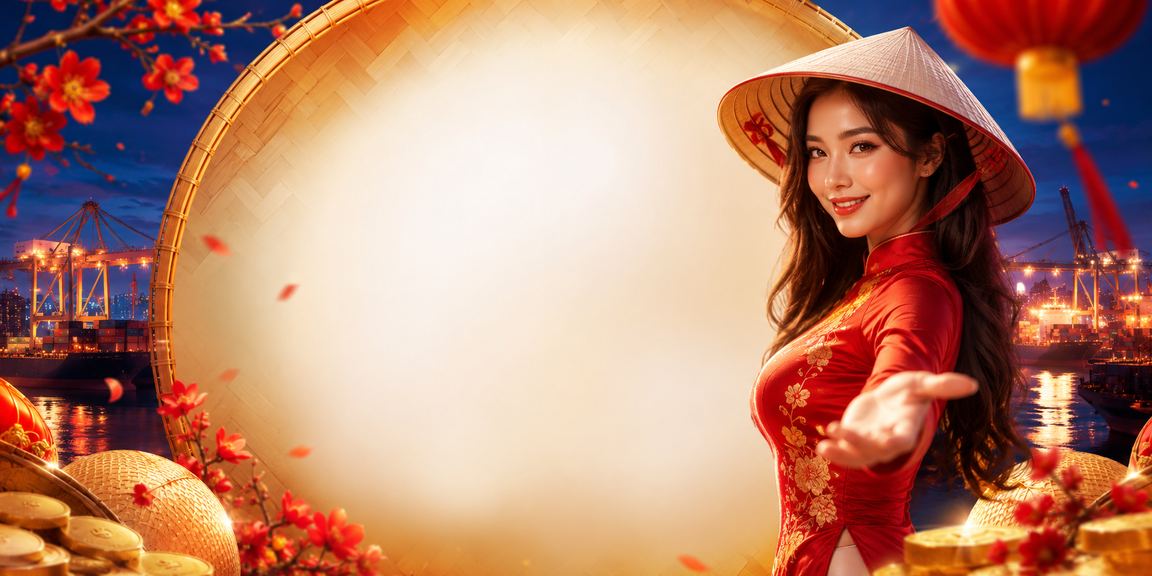 Người chơi tại Hải Phòng trải nghiệm slot game với nón lá truyền thống trong bối cảnh hiện đại