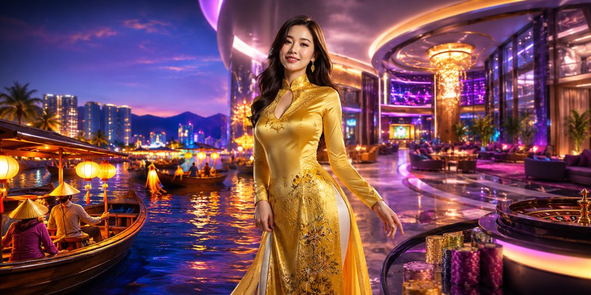 Cảnh sòng bài tại Nha Trang với trang phục áo dài truyền thống Việt Nam